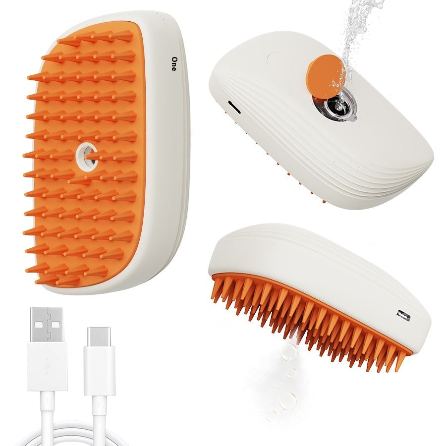 Brosse Vapeur 3-en-1 Rechargeable pour Chat – Nettoie, Démêle & Masse