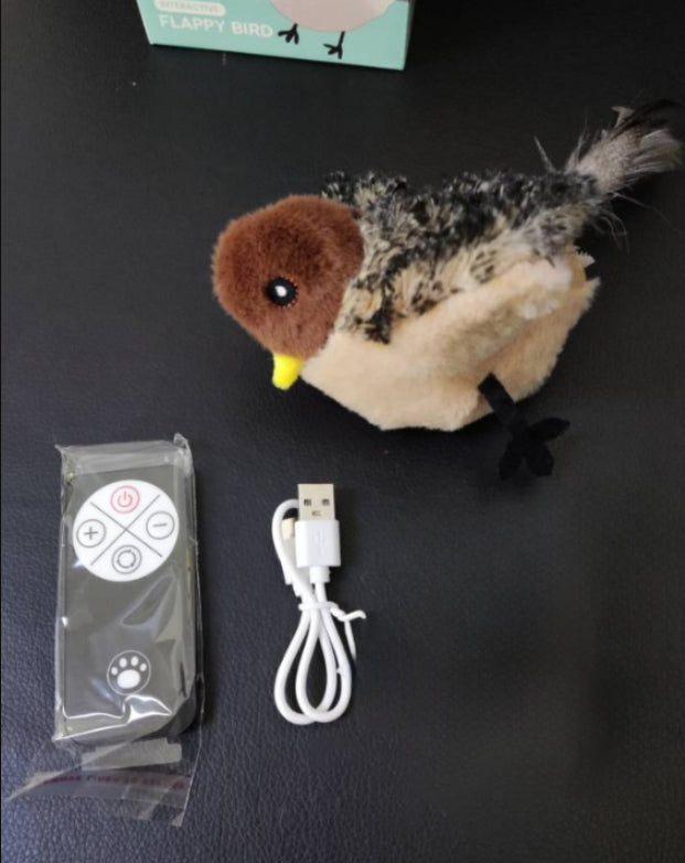 Jouet oiseau interactif pour chat – Peluche vibrante qui stimule l’instinct de chasse