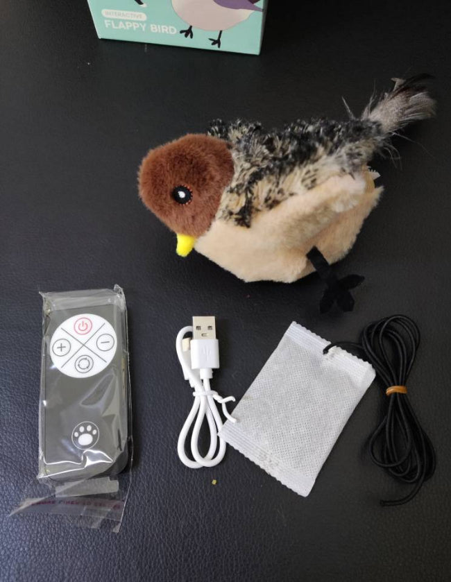 Jouet oiseau interactif pour chat – Peluche vibrante qui stimule l’instinct de chasse