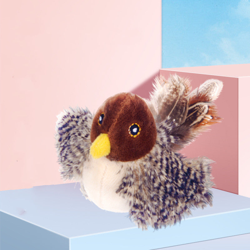 Jouet oiseau interactif pour chat – Peluche vibrante qui stimule l’instinct de chasse